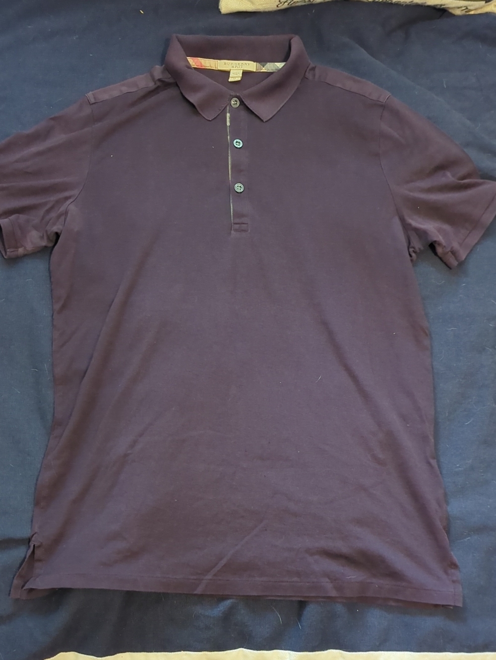 Authentic Burberry Polo Nova Check Plaid Shirt Size M